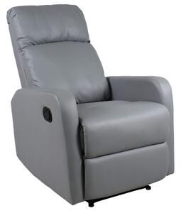 Poltrona Relax Manuale Reclinabile in Similpelle Vandi Grigia
