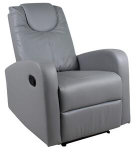 Poltrona Relax Manuale Reclinabile in Similpelle Vandi Grigia