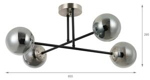 Brilagi - Plafoniera MALIVA 4xE14/15W/230V cromo opaco/fumé
