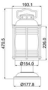 Kichler KL-ASHLANDBAY3-M-BU - Lampada da esterno ASHLANDBAY 1xE27/60W/230V IP44 bronzo