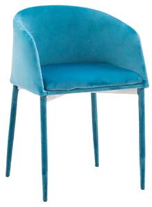 Poltroncina Imbottita 79x52x52 cm in Velluto Prima Acqua Marina