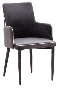 Poltrona Imbottita 56,5x53x87 cm in Tessuto Vellutato Plana Plus Cenere