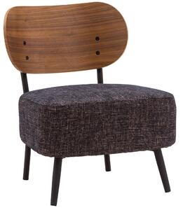 Poltrona Imbottita 58x64x72 cm in Legno e Tessuto Ora Nera