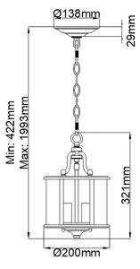 Hinkley HK-GENTRY-P-S-PB - Lampadario a catena GENTRY 3xE14/60W/230V, finitura dorata