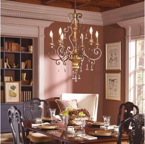 Quoizel QZ-MARQUETTE6-A - Lampadario a catena MARQUETTE 6xE14/60W/230V finitura bronzo