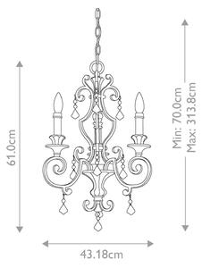 Quoizel QZ-MARQUETTE3 - Lampadario a catena MARQUETTE 3xE14/60W/230V bronzo