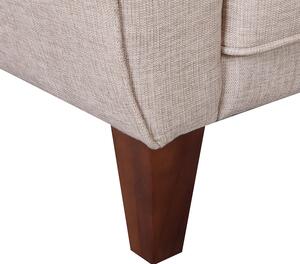 Poltrona Classica con Braccioli Imbottita in Tessuto di Lino Crema 84x65x82.4 cm