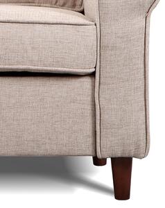 Poltrona Moderna con Cuscini Rimovibili in Tessuto di Lino e Spugna Crema 95x84x92 cm