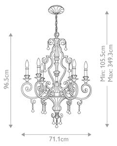 Quoizel QZ-MARQUETTE6-A - Lampadario a catena MARQUETTE 6xE14/60W/230V finitura bronzo