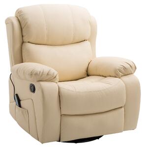 Poltrona Relax Dondolo Massaggiante e Riscaldante in Similpelle Beige