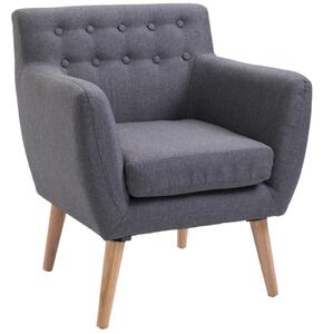 Poltrona Stile Nordico in Tessuto Grigio Chiaro 68x58.5x76 cm