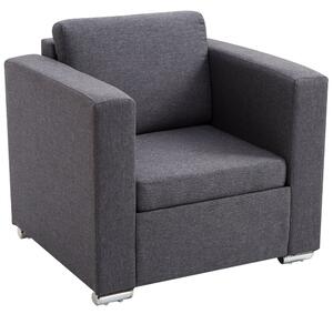 Poltroncina Moderna con Rivestimento in Tessuto Grigio Scuro 81x73x78 cm