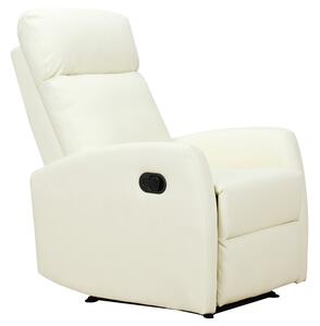 Poltrona Relax Reclinabile Ergonomica in Similpelle 65x92x100 cm Crema
