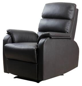 Poltrona Relax Reclinabile Manuale in Similpelle Marrone 75x92x99 cm