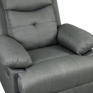 Poltrona Relax Reclinabile Imbottita in Microfibra Grigio Scuro