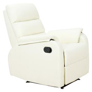 Poltrona Relax Reclinabile Manuale in Similpelle Crema
