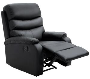 Poltrona Relax Reclinabile in Similpelle Nera