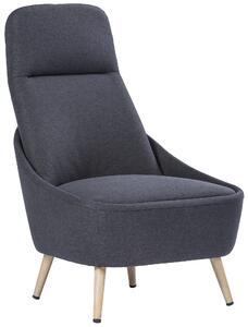 Poltrona Imbottita in Tessuto con Gambe in Acciaio Tosini Memphis Grigio Scuro