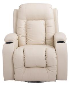 Poltrona Relax Reclinabile Massaggiante e Riscaldante in Similpelle Beige