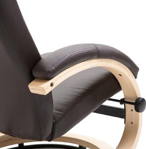 Poltrona Relax Reclinabile con Poggiapiedi in Similpelle Marrone