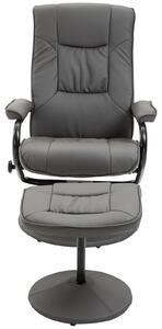 Poltrona Relax Reclinabile con Poggiapiedi in Similpelle Nero