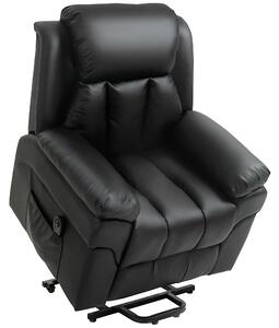 Poltrona Alzapersona Elettrica 1 Motore 96x93x105 cm in Similpelle Nera