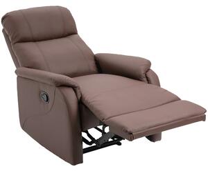 Poltrona Relax Reclinabile Manuale in Similpelle Marrone