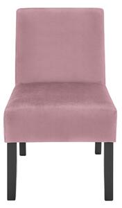 Sedia Imbottita in Tessuto Vellutato Motti Deva Rosa