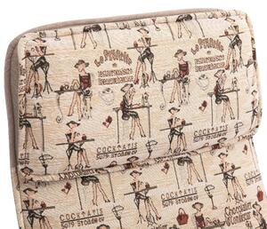 Poltrona Reclinabile con Poggiapiedi in Metallo e Tessuto Beige
