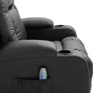 Poltrona Relax Massaggiante Reclinabile Riscaldante 8 Motori Nero