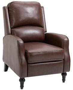 Poltrona Relax Reclinabile Manuale in Similpelle Marrone