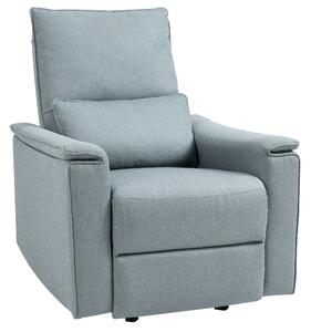 Poltrona Relax Reclinabile Manuale in Tessuto Grigio-Verde