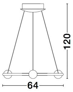 Luce dimmerabile Celia con telecomando, variante: 36 W, 3000 K, 2036 lm, Ø 640 mm, oro