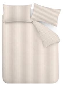 Set copripiumino e federa beige per letto matrimoniale 3 pezzi 200x200 cm Epping Textured Stripe – Catherine Lansfield