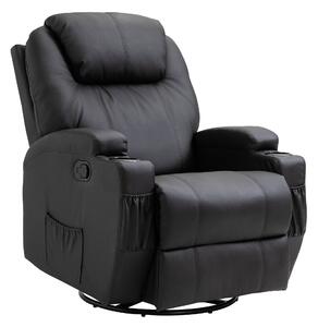 Poltrona Relax Massaggiante 84x92x109 cm in Similpelle Nera