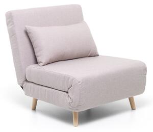 Poltrona Letto Singolo Trasformabile 76x90x80 cm in Tessuto Grigio