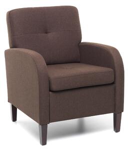 Poltrona Imbottita 64x66x82 cm in Tessuto Marrone