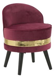 Sedia Mini Paris Bordeaux Ø45x62 cm Legno Spugna e Velluto Sintetico Bordeaux e Nero e Oro