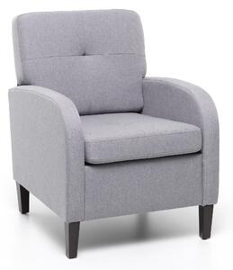 Poltrona Imbottita 64x66x82 cm in Tessuto Grigia