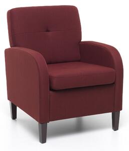 Poltrona Imbottita 64x66x82 cm in Tessuto Rossa