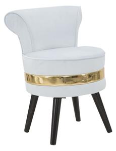 Sedia Mini Paris New Celeste Ø47x64 cm in Legno Spugna e Poliestere Azzurro e Oro