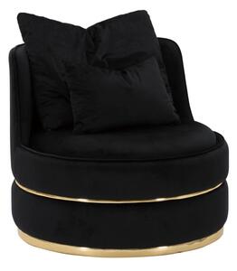 Poltrona Paris Space Nero/Oro Ø84x72 cm in Legno e Spugna Nero e Oro
