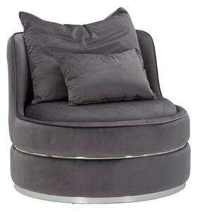 Poltrona Paris Space Grigio/Argento Ø84x72 cm in Legno e Spugna Grigio