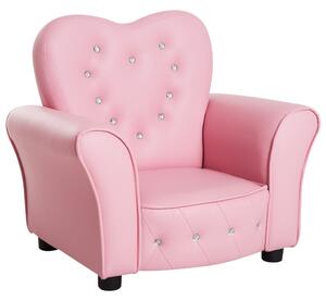 Poltroncina Mini per Bambini 59x41,5x49 cm in PVC Rosa