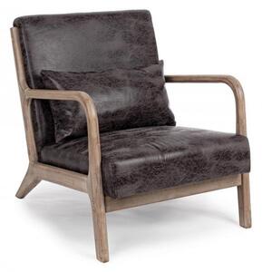 Poltrona con Cuscini Ancilla Dark in Similpelle