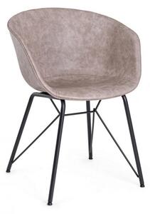 Sedia Warhol Nero Beige Vintage in Similpelle Beige
