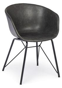 Sedia Warhol Antracite Vintage in Similpelle Antracite