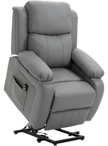 Poltrona Alzapersona Elettrica 1 Motore in Similpelle Grigio
