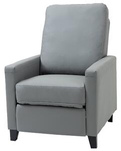 Poltrona Relax Manuale Reclinabile in Similpelle Grigio