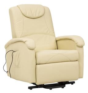 Poltrona Relax Elettrica Massaggiante 72x95/182x106/145 h cm in Similpelle Beige